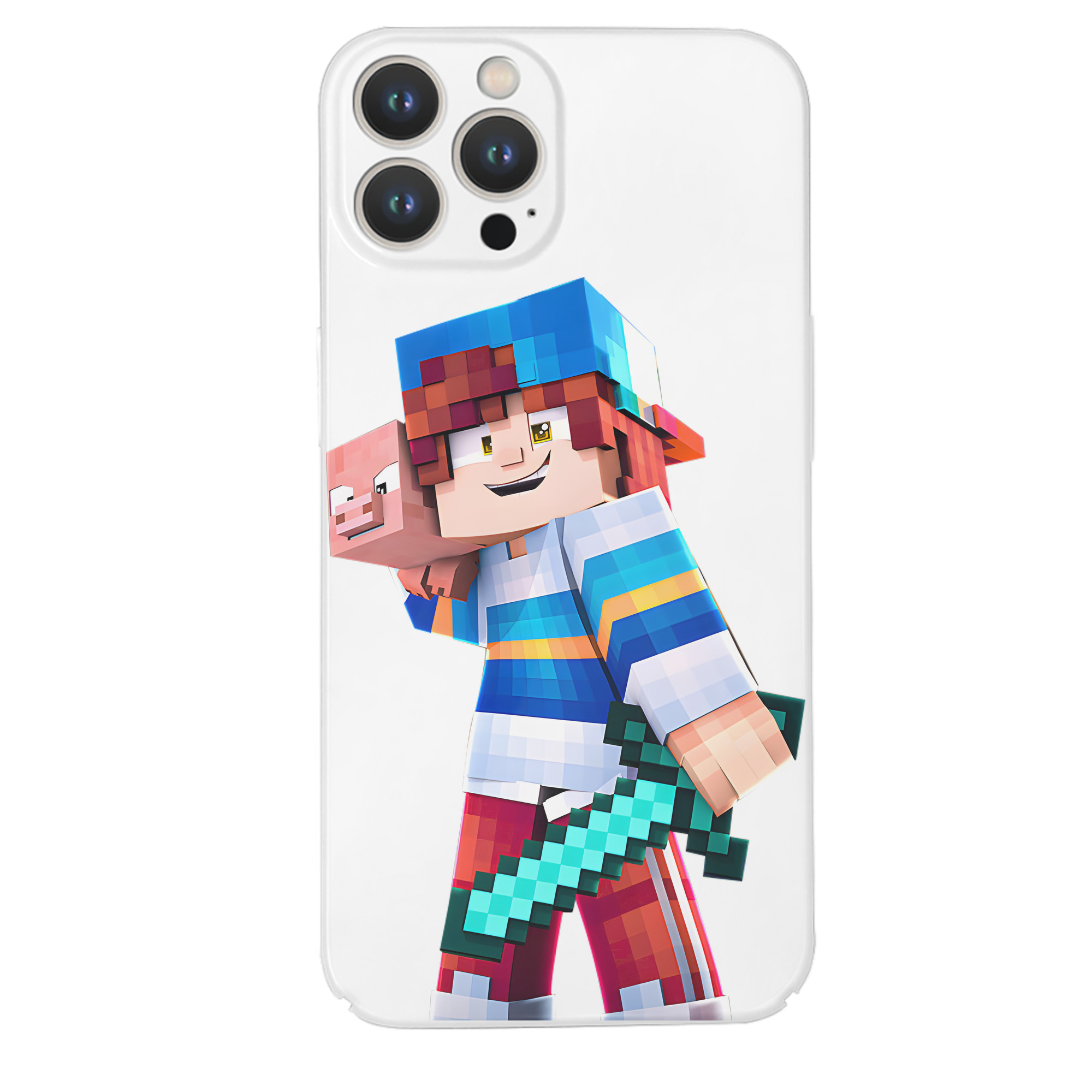 （画像用） マインクラフト ブロックの世界 Minecraft MC Block world 【iPhone 14シリーズ対応】ハードケース